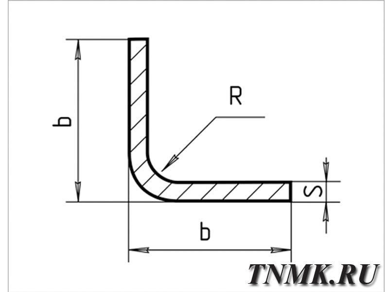Уголок гнутый равнополочный 70х70х4 мм 09Г2С ГОСТ 19771-93